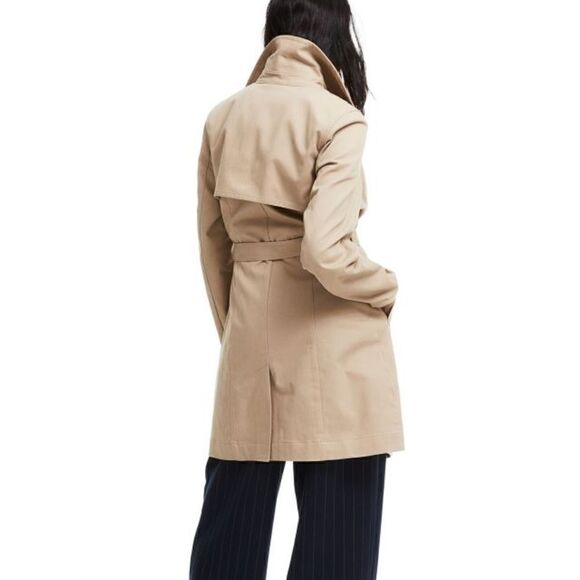 H&M Divided Cotton Trench Coat Tan Color - Picture 3 of 14